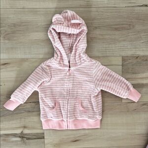 Carter's Pink and White Striped Hoodie